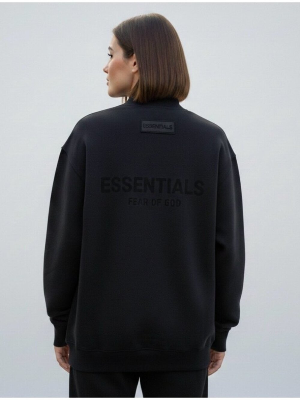Fear of God Essentials Black Mock Neck Sweatshirt - XXS, fits like a Small!